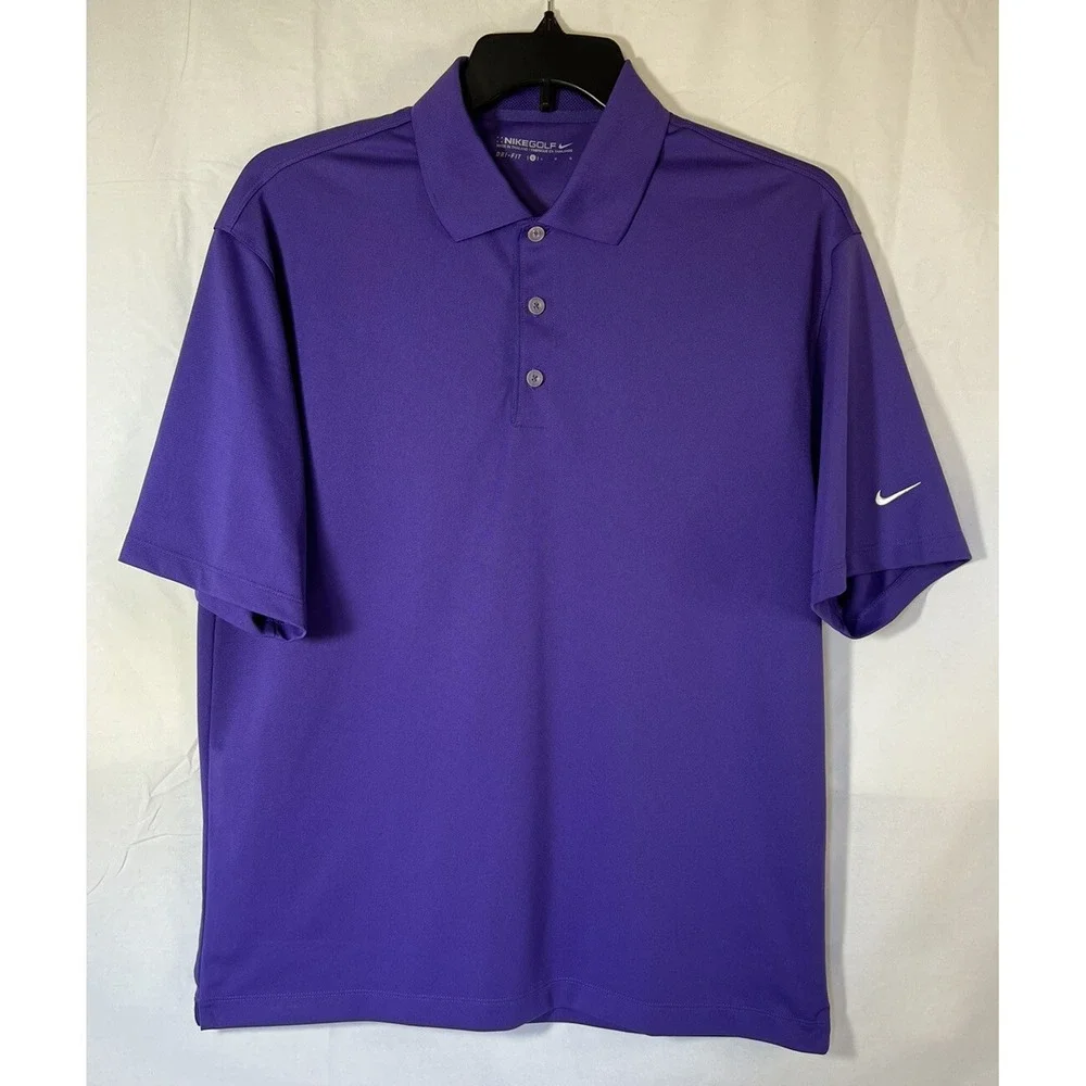 Nike Golf Dri Fit Polo Shirt Mens Size Large Short Sleeve Purple‎ Shirt